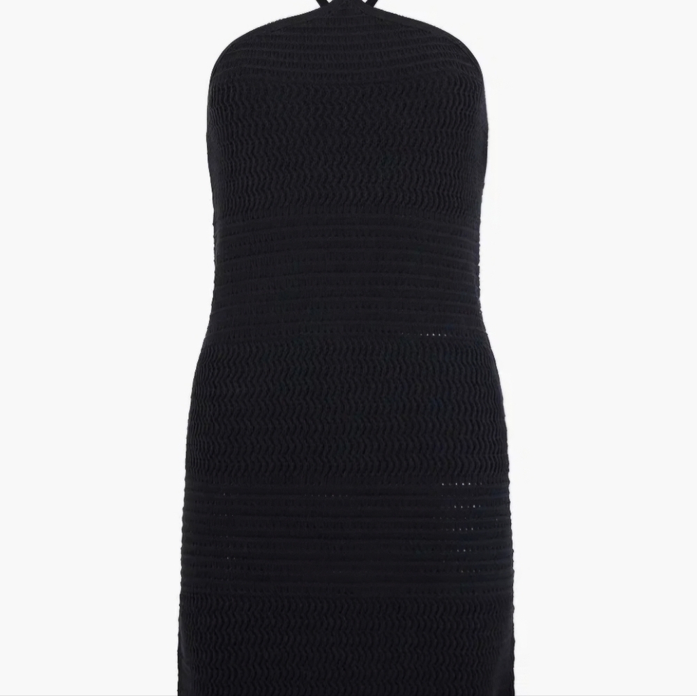 NWT FRENCH CONNECTION Nellis Cotton Crochet Halterneck Mini Dress - Picture 3 of 8